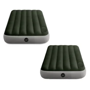 Intex Dura-Beam Standard Downy Airbed w/ Built-In Foot Pump, Twin Size (Set of 2)